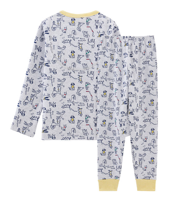 Pyjama petit garçon en côte gris BELUGA/blanc MULTICO