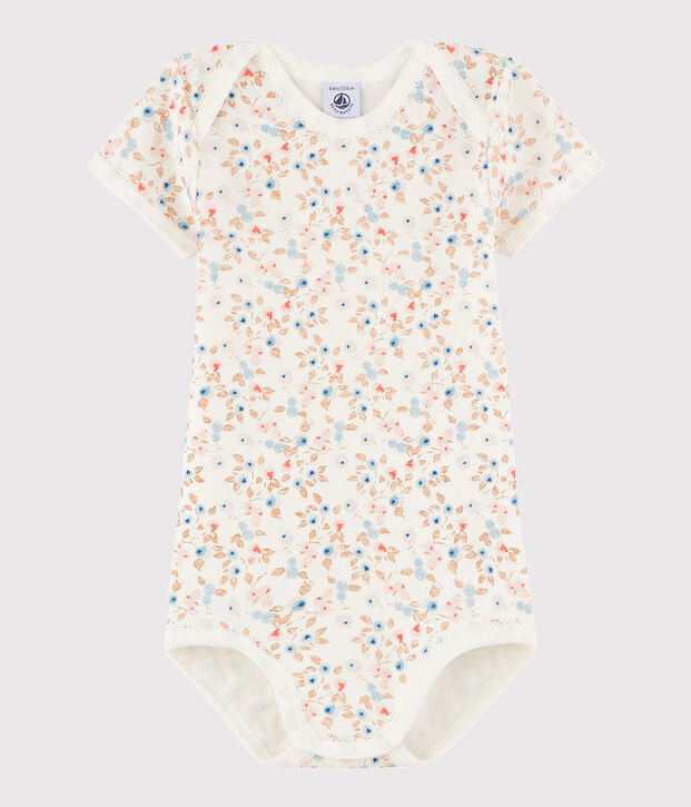 Body manches courtes b&eacute;b&eacute; fille blanc/multicouleur