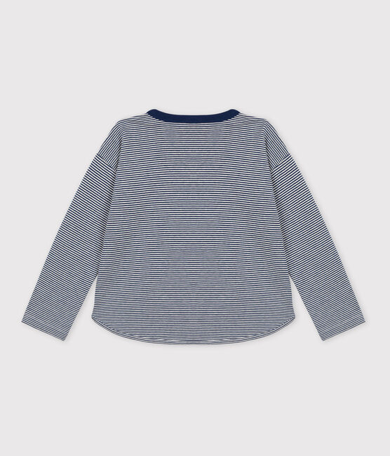 Tee-shirt manches longues en tubique enfant fille / garçon bleu MEDIEVAL/ MONTELIMAR
