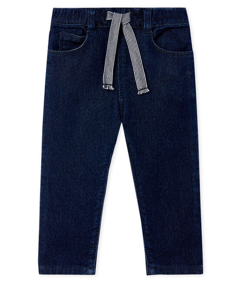 Pantalon maille effet denim b&eacute;b&eacute; mixte bleu