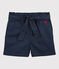 Short noué en serge de coton enfant fille bleu SMOKING
