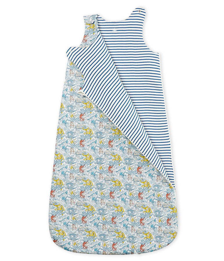 Gigoteuse r&eacute;versible b&eacute;b&eacute; gar&ccedil;on en c&ocirc;te blanc MARSHMALLOW/bleu CONTES