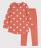 Chemise de nuit et legging cœur petite fille en molleton et en coton BRANDY/ AVALANCHE