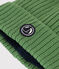 Bonnet en tricot doublé en polaire enfant garçon-fille vert PALMERAIE