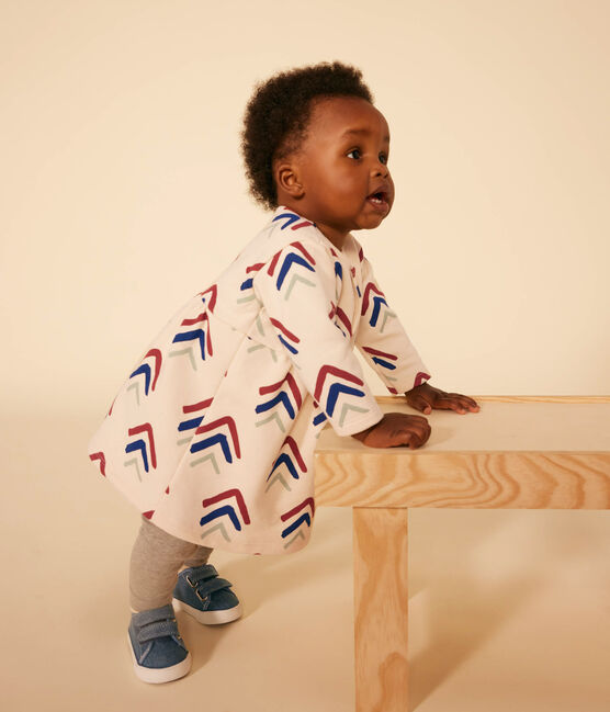 Robe manches longues en molleton bébé blanc AVALANCHE/ MULTICO