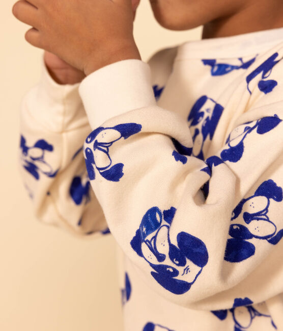 Sweatshirt imprimé en molleton enfant fille / garçon blanc AVALANCHE/ NEWBLEU