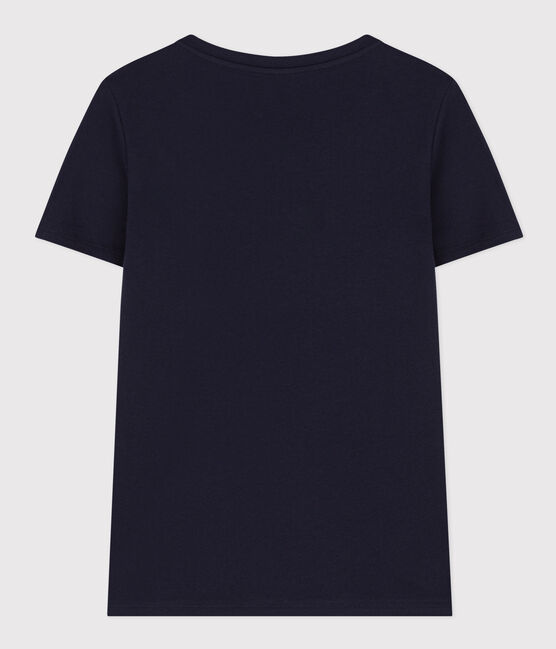 Tee-shirt LE DROIT col V en coton Femme bleu SMOKING
