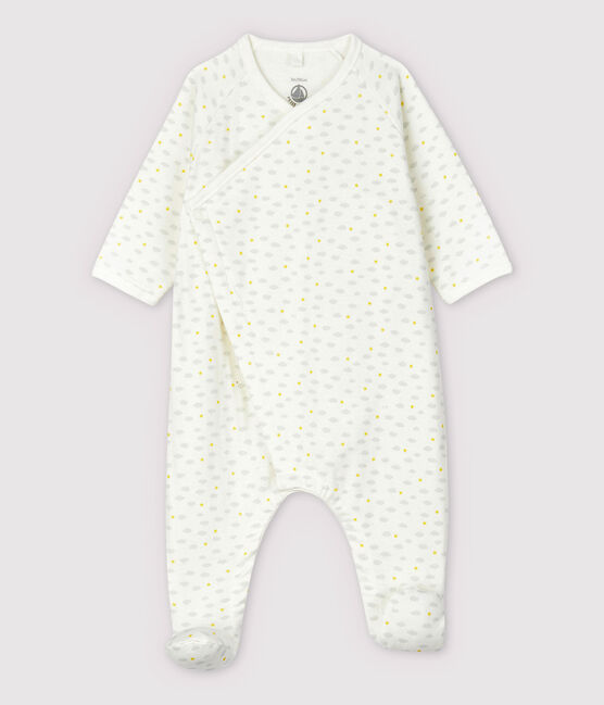 Dors-bien lapin bébé en tubique en coton biologique blanc MARSHMALLOW/blanc MULTICO