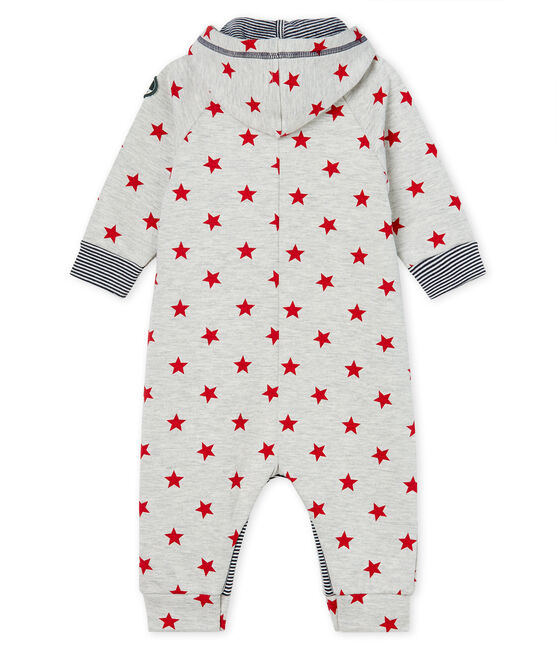 Combinaison longue imprimée bébé garçon à capuche gris BELUGA/rouge TERKUIT CN