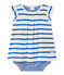 Robe body bébé fille à rayures blanc MARSHMALLOW/bleu PERSE
