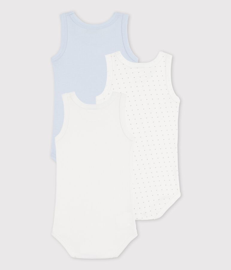 Lot de 3 bodies sans manches en coton biologique multicouleur