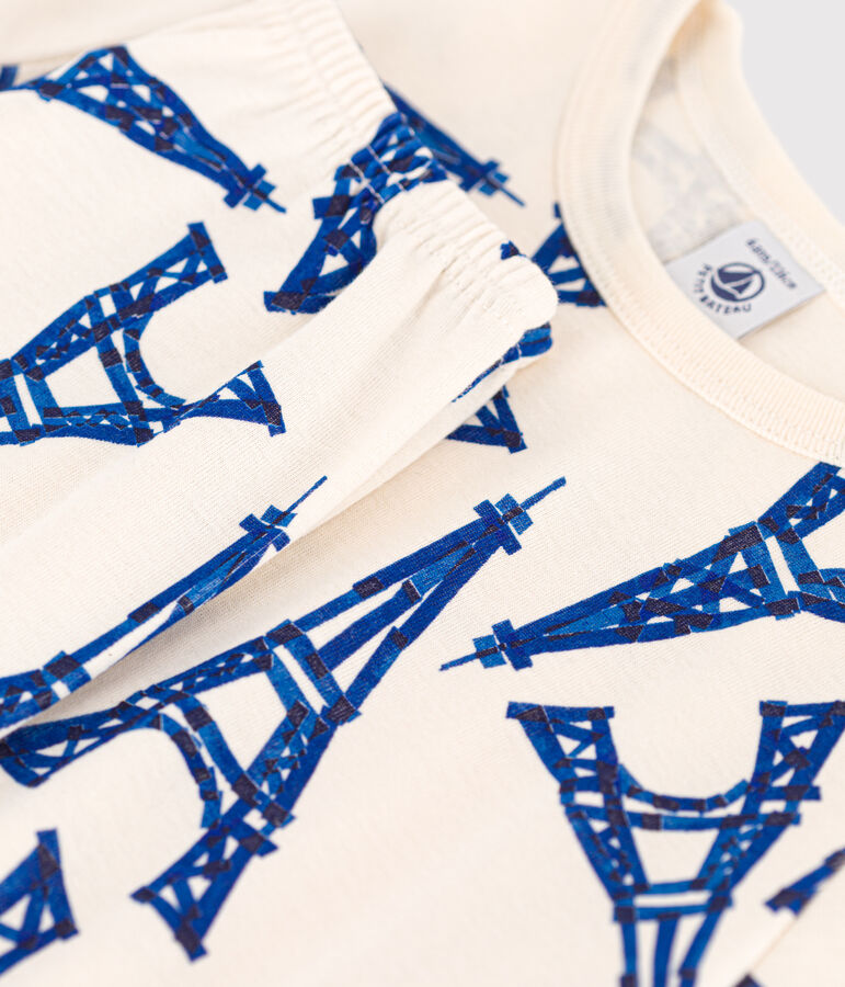 Pyjama manches courtes en coton enfant blanc AVALANCHE/ MULTICO