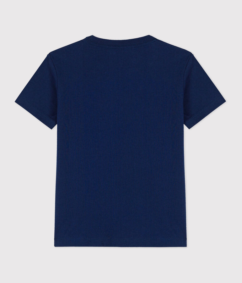 T-shirt manches courtes en coton enfant gar&ccedil;on bleu MEDIEVAL