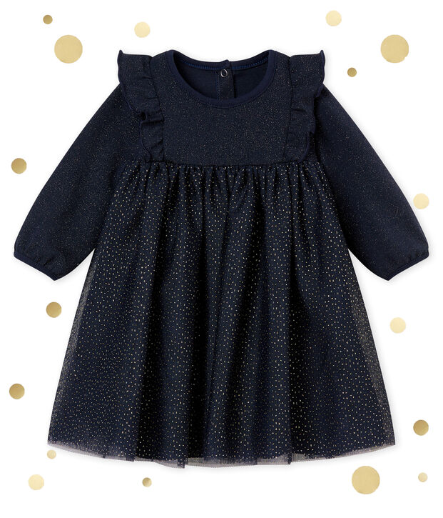 Robe paillett&eacute;e b&eacute;b&eacute; fille bleu/jaune