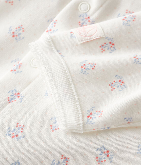 Dors bien bébé fille en côte blanc MARSHMALLOW/blanc MULTICO