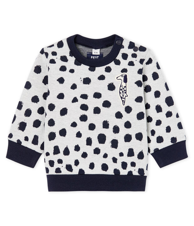 Sweatshirt b&eacute;b&eacute; mixte Jean Jullien blanc/DOTTIES