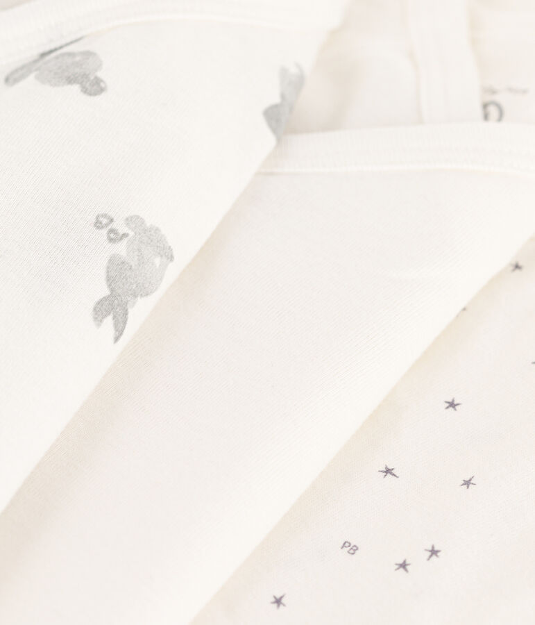 Lot de 3 bodies crois&eacute;s manches longues lapins en coton b&eacute;b&eacute; variante 1