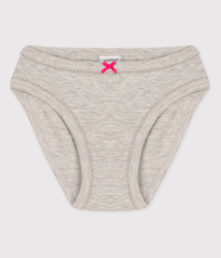Culotte petite fille en coton gris