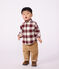 Chemise b&eacute;b&eacute; en flanelle &agrave; carreaux marron/beige
