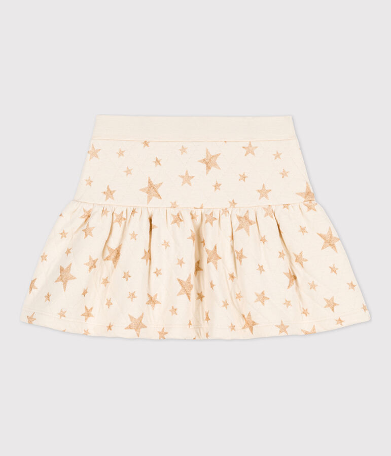 Jupe imprim&eacute;e en tubique enfant fille &eacute;cru AVALANCHE