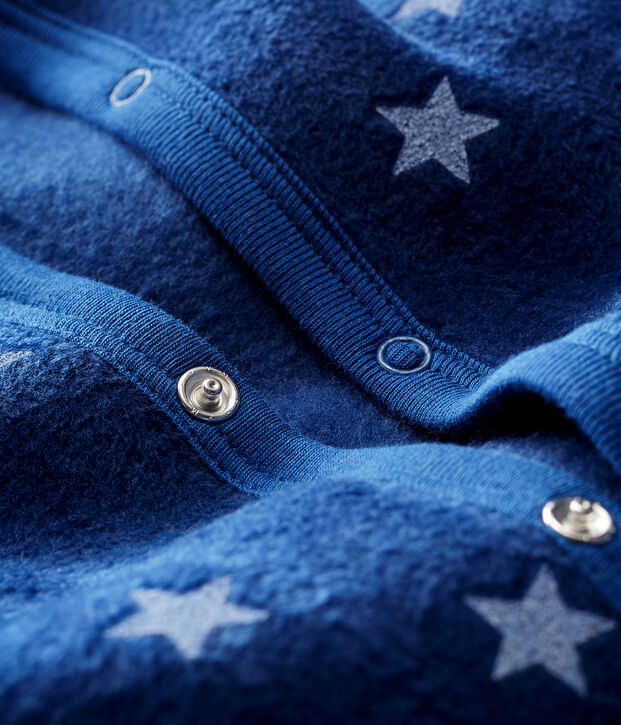 Surpyjama b&eacute;b&eacute; gar&ccedil;on en polaire bleu/blanc