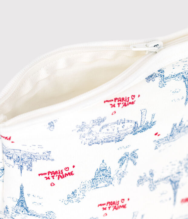 Pochette b&eacute;b&eacute; en coton motifs Paris blanc/multicouleur