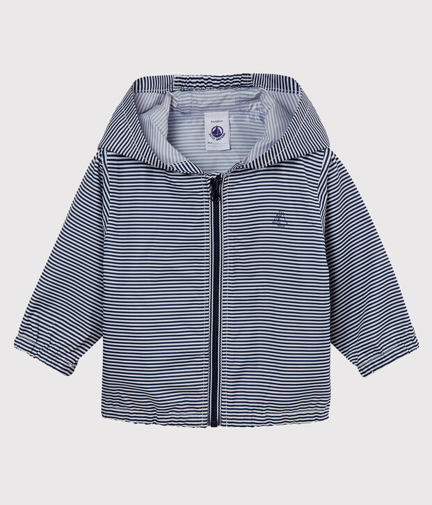 Coupe-vent ray&eacute; b&eacute;b&eacute; mixte bleu/blanc