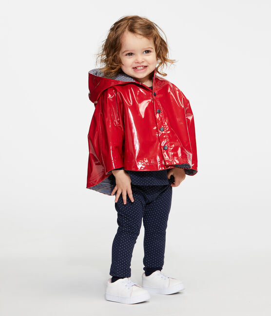 Cape de pluie vernis bébé fille rouge TERKUIT
