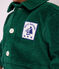 Combinaison longue b&eacute;b&eacute; en velours uni vert
