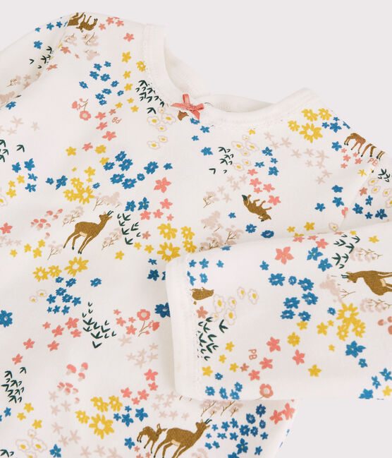 Dors-bien bébé fleurs en molleton blanc MARSHMALLOW/blanc MULTICO
