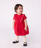 Robe bébé en coton manches courtes unie avec son bloomer rouge TERKUIT
