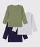 Lot de tee-shirts enfant en coton manches longues unis multicouleur