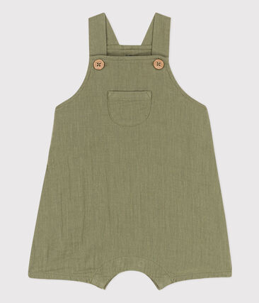 Salopette courte en gaze de coton bébé