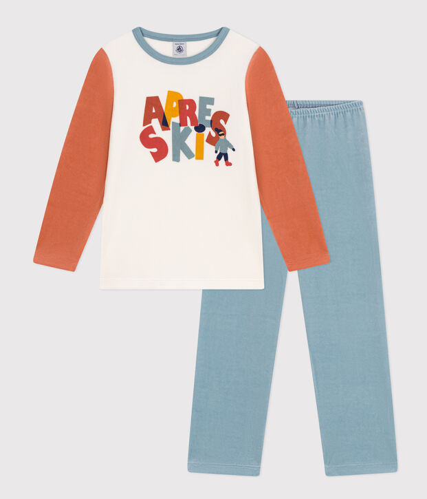 Pyjama  en velours enfant bleu/multicouleur