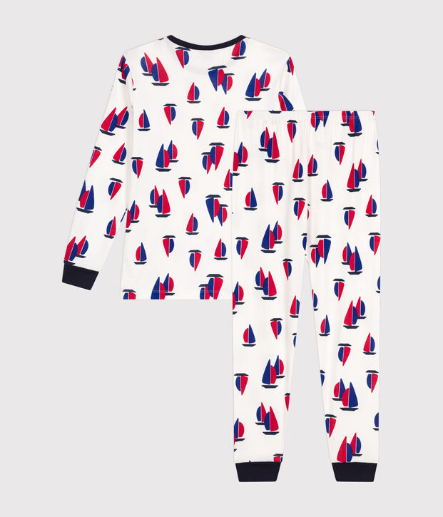 Pyjama en coton imprim&eacute; &agrave; motif bateaux junior blanc/multicouleur