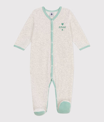 Pyjama bébé en velours uni