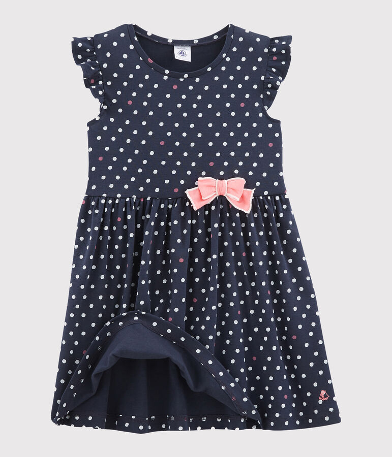 Robe enfant fille bleu SMOKING/blanc MULTICO