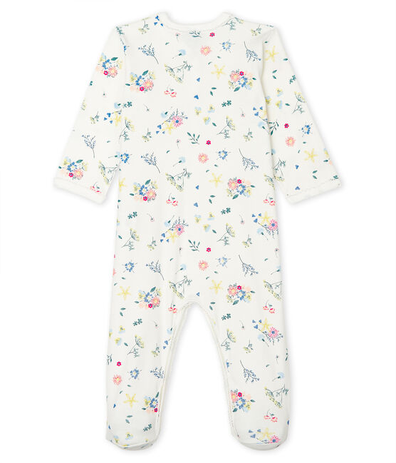 Dors bien bébé fille en côte blanc MARSHMALLOW/blanc MULTICO