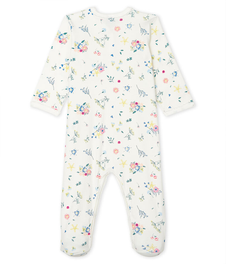 Dors bien b&eacute;b&eacute; fille en c&ocirc;te blanc MARSHMALLOW/blanc MULTICO