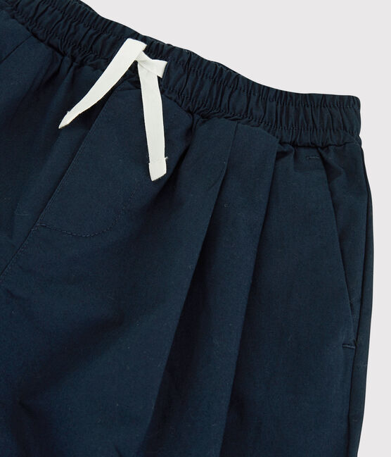 Pantalon confortable en serge de coton enfant garçon bleu SMOKING