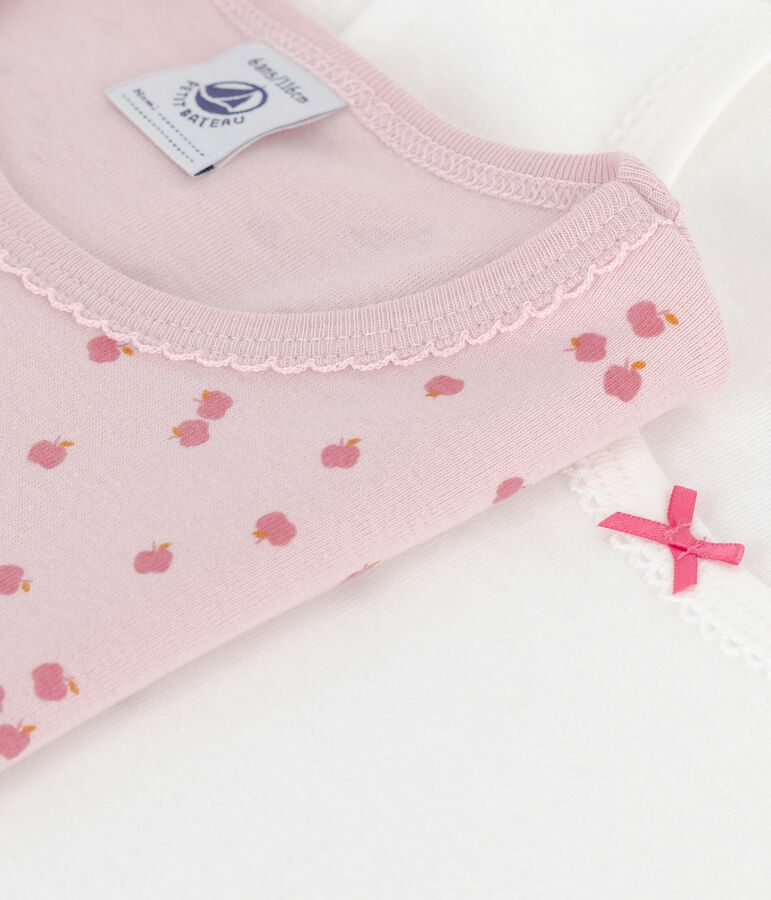 Lot de tee-shirts enfant en coton manches courtes imprim&eacute; pommes variante 1