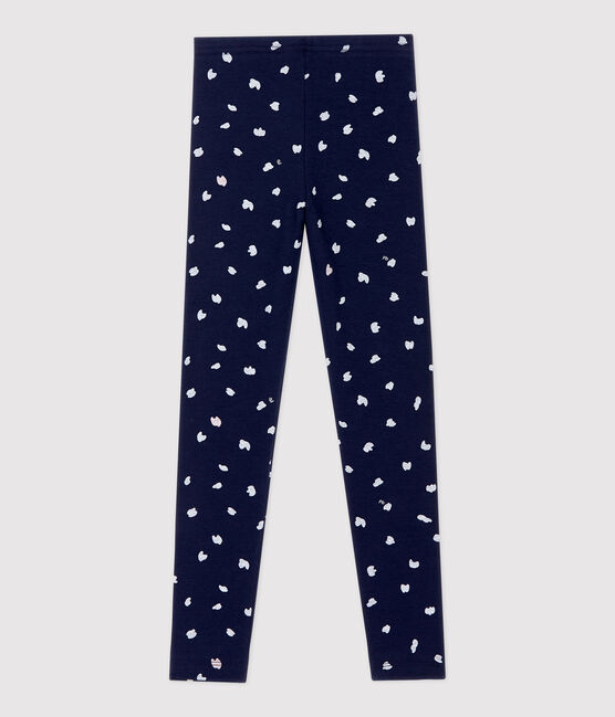 Legging en jersey élasthanne enfant fille bleu SMOKING/blanc MULTICO