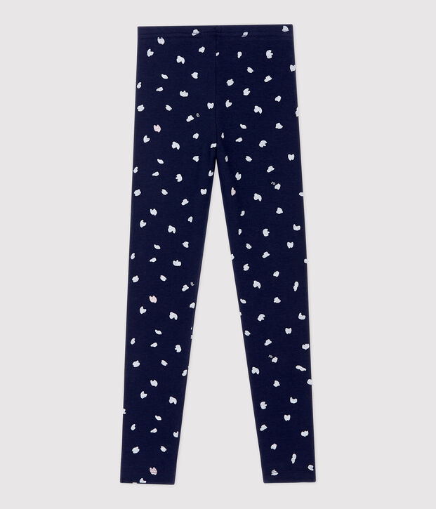 Legging en jersey &eacute;lasthanne enfant fille bleu/multicouleur