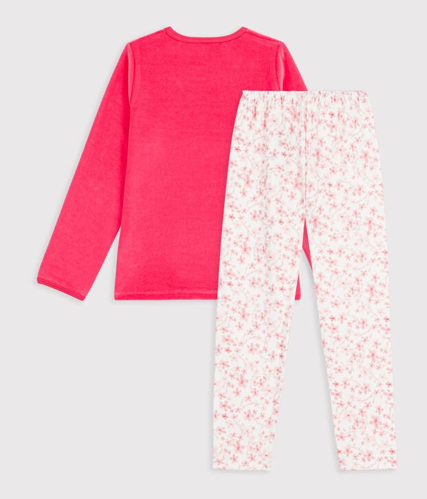 Pyjama  en velours rose/multicouleur