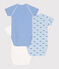 Lot de 3 bodies croisés manches courtes en coton imprimé bébé variante 1