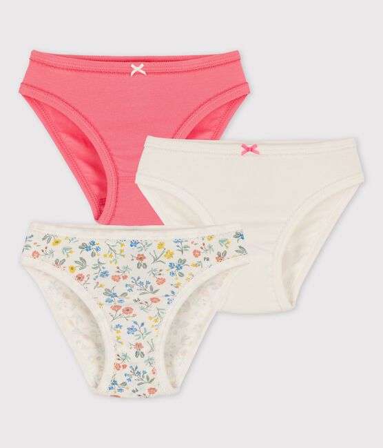 Lot de 3 culottes petite fille fleurs en coton variante 1