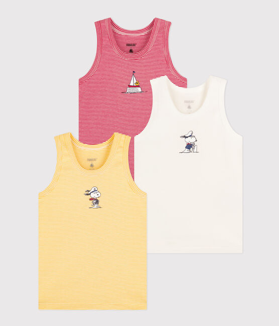 Lot de 3 débardeurs Petit Bateau X Snoopy en coton petit garçon variante 1
