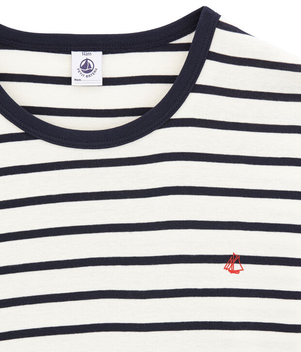 Pyjama gar&ccedil;on en c&ocirc;te blanc/bleu