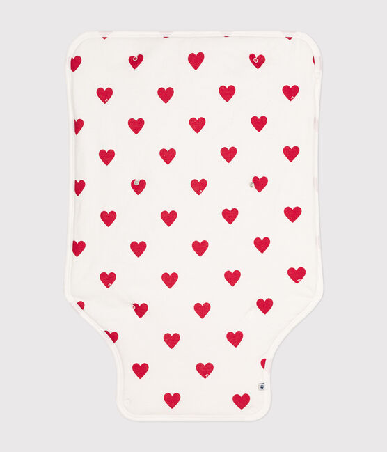 Tapis à langer en coton bébé blanc MARSHMALLOW/rouge TERKUIT