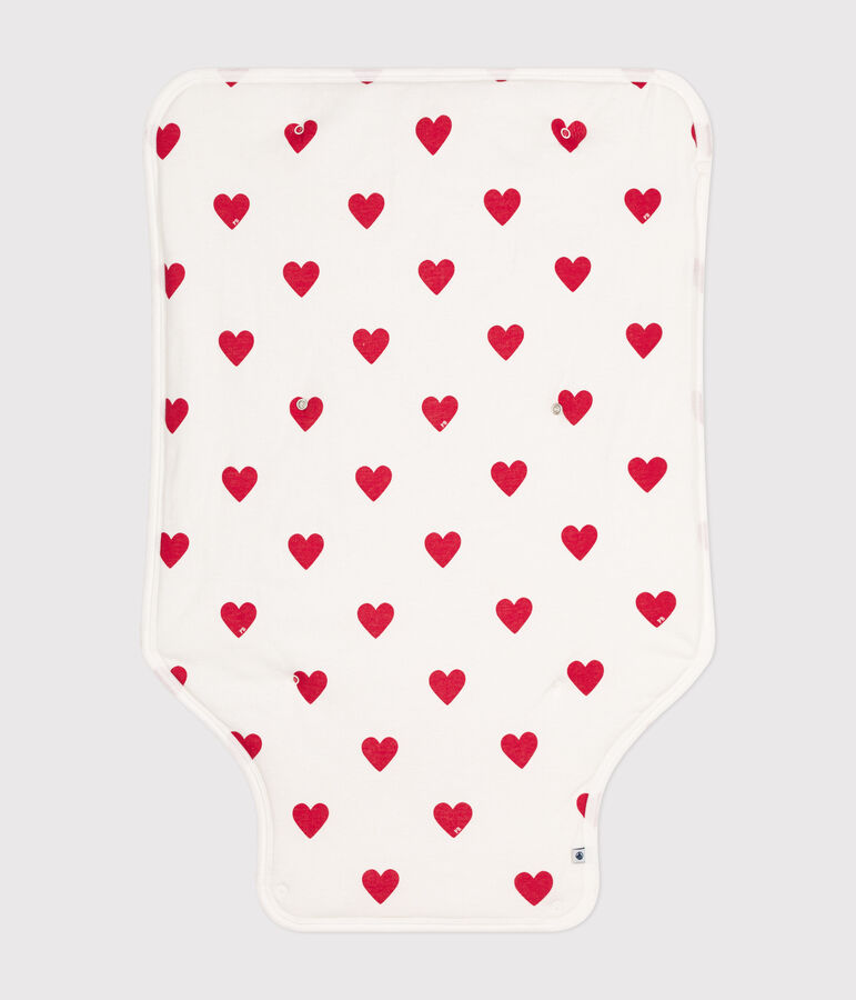 Tapis &agrave; langer en coton b&eacute;b&eacute; blanc MARSHMALLOW/rouge TERKUIT